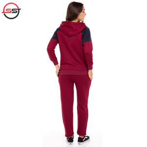 Unisex 100% Cotton Fleece Quick Dry Winter <b>Women</b> Plus Size Plain 2-Piece Jogger Set Sweat Suit Hoodie & <b>Sweatpants</b> - Product Image 2