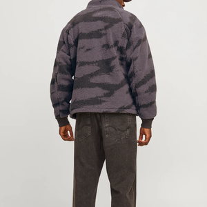 OEM <b>Clothing</b> Winter Autumn Custom Logo Jacket <b>Men</b> High Street Multi-Pocket Loose Zipper Casual Brushed Wool Mix Stand Hooded - Product Image 2