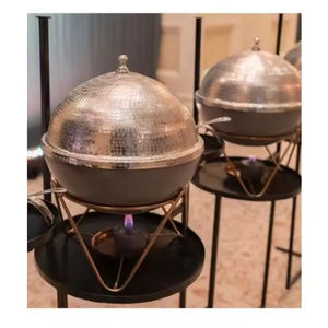 Chauffe-plats Buffet servant un plat à friture Mini plat à friture rond pour tous les événements Vaisselle Plat à friture décoratif - Product Image 2