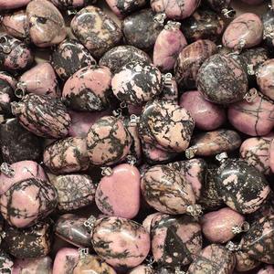 หินโรโดไนต์ทรงรีขัดเงา คุณภาพดีที่สุด เป็นมิตรกับสิ่งแวดล้อม สีชมพู-ดำ คริสตัลบำบัดสำหรับเรกิ การทำสมาธิ และพลังงาน - Product Image 1