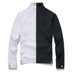 Chaquetas de mezclilla de moda al por mayor OEM blanco y negro de diferentes colores sólidas con botones para hombre prendas de vestir chaqueta de mezclilla de hombre/lona - Product Image 2