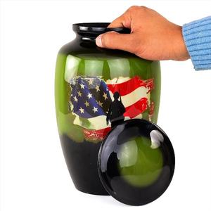 Urna Funeraria de Aluminio de 10 Pulgadas para Guardar Cenizas Humanas Cremadas |   Urna Funeraria con Hermosa Impresión Artística - Product Image 4