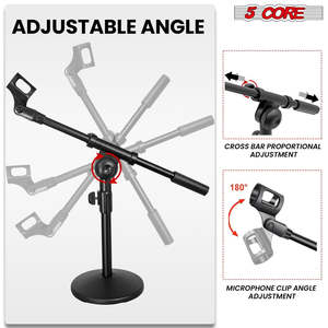 5Core Round Base <b>Desktop</b> Mic <b>Stand</b> Universal Desk Microphone Holder Table Top <b>Stands</b> - Product Image 3