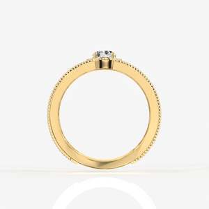 Men's 14K Gold <b>Ring</b> with Portuguese Cut Moissanite Diamond Regal <b>Crown</b> Collection - Product Image 4