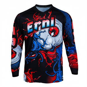 Jersey de Motocross para Hombre, Sólido, de Felpa, Manga Larga, para Ciclismo de Montaña, 100% Poliéster, Secado Rápido, para Carreras de Descenso - Product Image 1