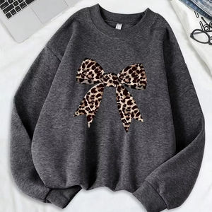 Nuevas sudaderas con capucha estampadas casuales para mujer 100% jersey de cuello redondo de algodón orgánico nuevo diseño elegante sudaderas con capucha al por mayor - Product Image 5