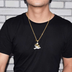 Collar con colgante de bolsa de dinero helado de plata 925 con diamantes cultivados en laboratorio para hombres, estilo Hip Hop, joyería ostentosa para correr para hombre - Product Image 4