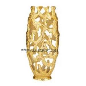 Maceta y jarrones de aluminio de color dorado de primera calidad, jarrones de suelo para bodas y eventos, jarrones y macetas decorativas para mesa de granja - Product Image 5