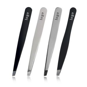 Pinzas para cejas de acero inoxidable de alta calidad personalizadas al por mayor, depilación de cejas inclinadas y puntiagudas personalizadas - Product Image 3