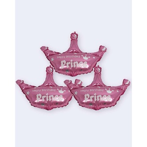 Ballon en aluminium Joyeux Anniversaire Couronne de Prince 40x42cm Décorations de fête - Product Image 1