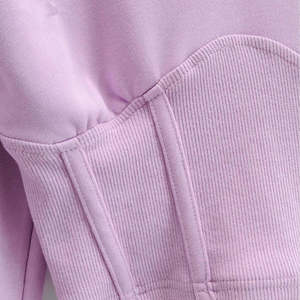 Jersey elegante de invierno suelto transpirable tendencia personalizable de gran tamaño hombro caído Color único sudaderas con capucha transpirables para mujer - Product Image 6