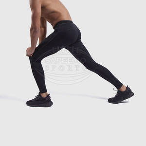 Collants de course pour hommes de haute qualité avec taille élastique, design réglable, option de logo personnalisé pour les sports d'équipe, performance - Product Image 2