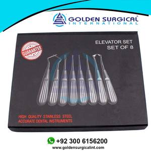 Juego de 8 Piezas de Elevadores Dentales de Acero Inoxidable, Elevador de Raíz Curvo, Destornillador Quirúrgico para Odontología, Juego de 8 Piezas de Acero Inoxidable - Product Image 2
