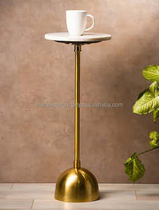 Petite table d'appoint en métal avec rangement Nouveau design Table à café ou à thé de chevet pour salon et canapé-lit extérieur - Product Image 3