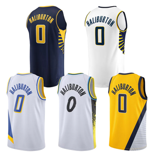 Indiana pour hommes # Maillot de basket Tyrese Haliburton édition City pour jeunes, avec logos brodés, uniforme d'été cousu - Product Image 1