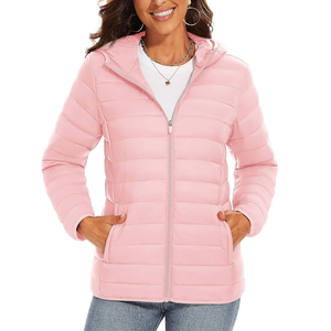Abrigos de invierno de color personalizado para mujer, chaqueta acolchada, chaquetas de burbujas de manga larga para mujer, chaquetas transpirables de nailon y poliéster impermeables - Product Image 1