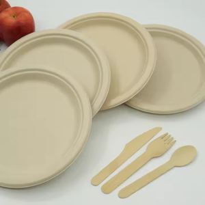 100% Sans Pfas 7 "Assiettes jetables sans danger pour les aliments Fibres végétales 100% Biodégradable Écologique Durable Sans produits chimiques toxiques - Product Image 5