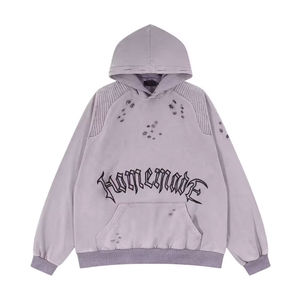 Vêtements d'hiver OEM pour hommes Vêtements streetwear décontractés Broderie de détresse Sweat à capuche pour hommes Sweatshirts à capuche personnalisés pour hommes - Product Image 1