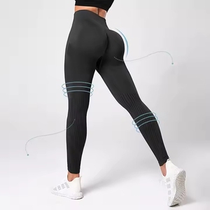 Mallas de Yoga de mujer de cintura alta suave con logotipo personalizado Pantalones deportivos atléticos para correr y gimnasio para damas - Product Image 3