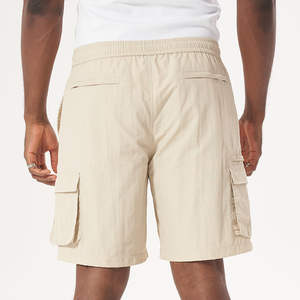 Custom Men's Summer Casual Cotton Fleece Sweat <b>Shorts</b> <b>Elastic</b> <b>Waist</b> Drawstring Gym <b>Cargo</b> with Solid Pattern for Streetwear - Product Image 4