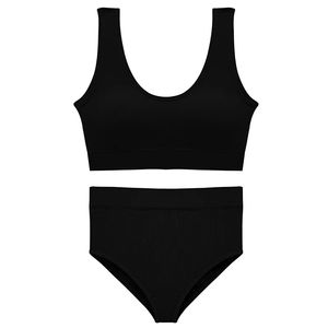 Conjunto de Ropa Interior Deportiva Bordada para Mujer, Talla Grande, Sujetador Deportivo Sin Costuras con Relleno, Lencería Cómoda y Sólida con Logotipo en la Cintura - Product Image 3
