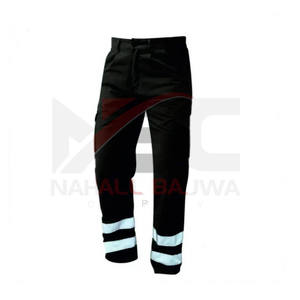 Pantalon de pluie noir Pantalon de pluie de sécurité haute visibilité Vêtements de travail réfléchissants Pantalon imperméable. - Product Image 1