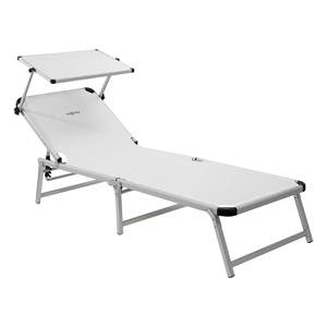 Chaise longue blanche MARBELLA avec pieds pliants Modèle 0410012N C00 Chaise pliante confortable - Product Image 1