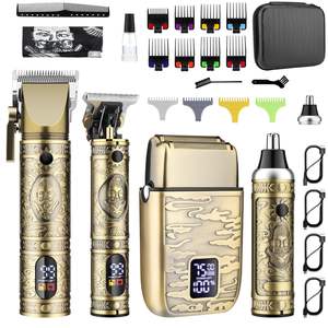 Cortadora de Pelo Inalámbrica Profesional para Hombre, Kit de Recortadora de Barba, Afeitadora Eléctrica LED, Máquina de Corte de Pelo, Fuente de Alimentación USB, Batería - Product Image 1