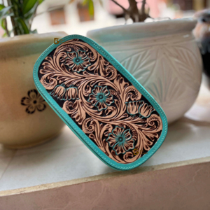 กล่องเก็บเครื่องสำอางหนังสีเทอร์ควอยซ์มาใหม่อุปกรณ์จัดระเบียบในห้องน้ำแบบมีซิปมีสไตล์ - Product Image 1