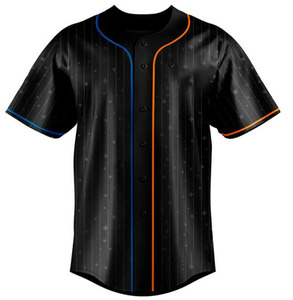 Vente en gros T-shirt de maillot de baseball uni vierge entièrement sublimation Maillots de baseball personnalisés pour hommes - Product Image 2