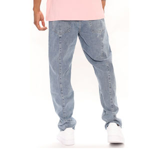 Pantalones Vaqueros de Pierna Ancha Personalizados para Hombre, Pantalones Vaqueros de Mezclilla Azul Vintage, Ropa Urbana Hip Hop para Hombre - Product Image 2