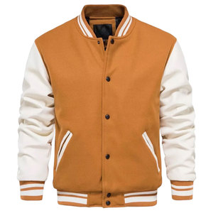 Vestes de baseball personnalisées avec broderie chenille New Varsity Letterman Vestes de baseball personnalisées en laine et en cuir Veste universitaire de baseball rouge - Product Image 1