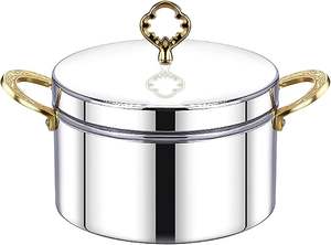 Cacerola de acero inoxidable con material de alta calidad y asas resistentes al calor para un servicio fácil y seguro en las mesas - Product Image 5