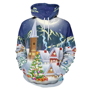 2025 noël thermique hauts pullover pour femmes et hommes surdimensionné noël sweats à capuche imprimés avec broderie 3d fabriqué au Pakistan - Product Image 2