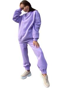 Chándales de lana de algodón con cuello redondo personalizables unisex de 2 piezas, ropa deportiva informal para hombres y mujeres, ropa deportiva de invierno con logotipo - Product Image 3