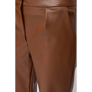 Leather-Look Wide-Leg Trousers with <b>Tie</b> Waist - Product Image 5