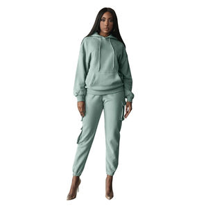 Conjuntos de Sudadera con Capucha y Pantalones Deportivos de Algodón Terry para Mujer, de Secado Rápido, Transpirables, Ajuste Regular, Personalizados, Más Vendidos - Product Image 4