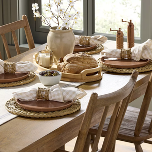 Tienphong 2025, Mantel Individual de cargador tejido Natural de jacinto de agua hecho a mano, Natural Decoración de mesa redonda, tradicional, 15 "de diámetro - Product Image 2