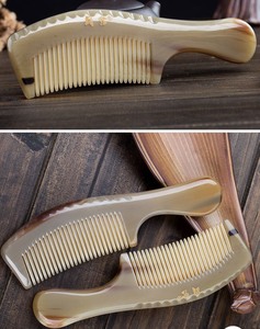 Peigne à cheveux en corne de buffle naturel fabriqué à la main de qualité supérieure motif d'échelle de Dragon personnalisé peigne antistatique femmes outil - Product Image 6