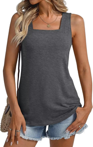 Camisetas Sexys de Club para Mujer 2026, Camiseta sin Mangas con Cuello Cuadrado de Alta Calidad, Tops Casuales de Verano, Camisas Holgadas - Product Image 4