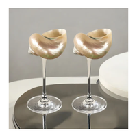 VERRES À VIN À TIGE DE COQUILLAGE OCÉAN PREMIUM POUR TABLE DE MARIAGE ET DE FÊTE À LA PLAGE