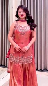 Salwar Kameez Dupatta Tradicional Indio-Pakistaní para Mujer, con Bordado Pesado en Red, para Fiestas, de Secado Rápido, para Todas las Estaciones, Corte Regular - Product Image 2