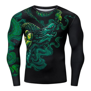 Logotipo personalizado fabricante sublimación traje de baño impreso Bjj Rash Guard secado rápido manga larga MMA camisas para hombres - Product Image 4