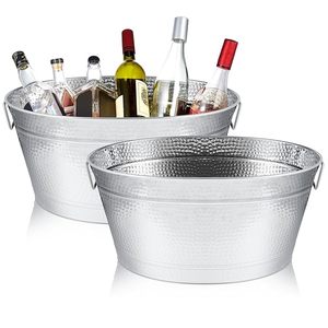 Cubo de bebidas galvanizado para el hogar para fiestas, Enfriador de bebidas de acero inoxidable, cubo de hielo para organizar fiestas, Cubo de bebidas - Product Image 4