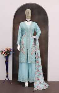 Chinon de excelente calidad con bordado de lentejuelas, traje Salwar para mujer, fabricante y proveedor de moda de India - Product Image 6