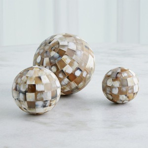 Lot de Boules Décoratives Modernes en Corne Naturelle de Couleur Os, Style Indien, pour Décoration de Table et d'Intérieur - Fournisseur d'Articles d'Art Décoratifs pour la Maison - Product Image 1