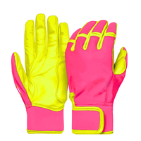 Guantes de Bateo de Béisbol y Sóftbol de Cuero de Alta Calidad, Diseño Profesional, Duraderos, Transpirables y Ligeros, con Protección Completa para los Dedos