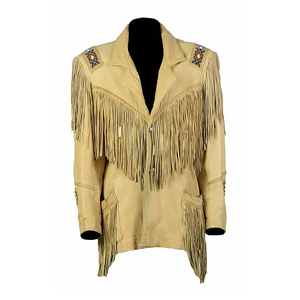 Meilleur prix Veste en cuir suédé western pour homme, couleur personnalisée, avec franges et glands, veste western vintage de créateur pour l'équitation - Product Image 4