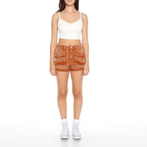 New Arrival Best Design Lightweight Women Acid Wash Shorts Breathable High <b>Waist</b> High Quality Summer Wear Wholesale Price - Product Image 1