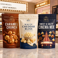 Sacs personnalisés pour l'emballage alimentaire : sachets à fermeture éclair pour cacahuètes et pop-corn, type stand-up